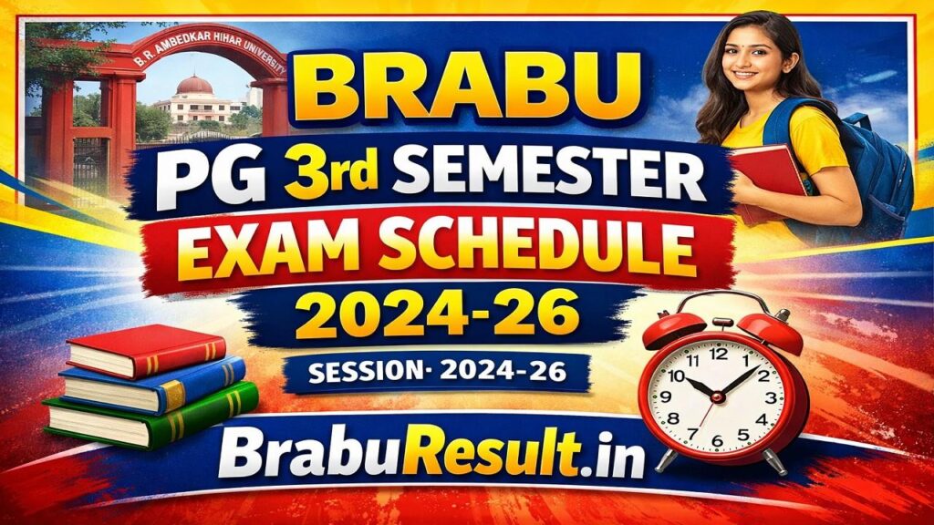 BRABU PG 3rd Semester Exam Schedule 2024-26
