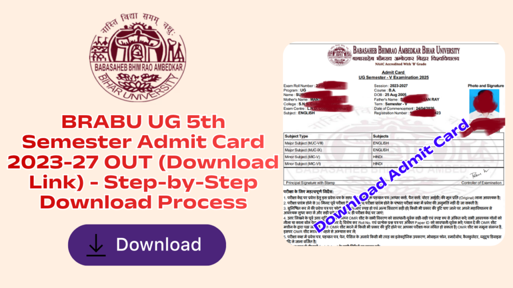 BRABU UG 5th Semester Admit Card 2023-27