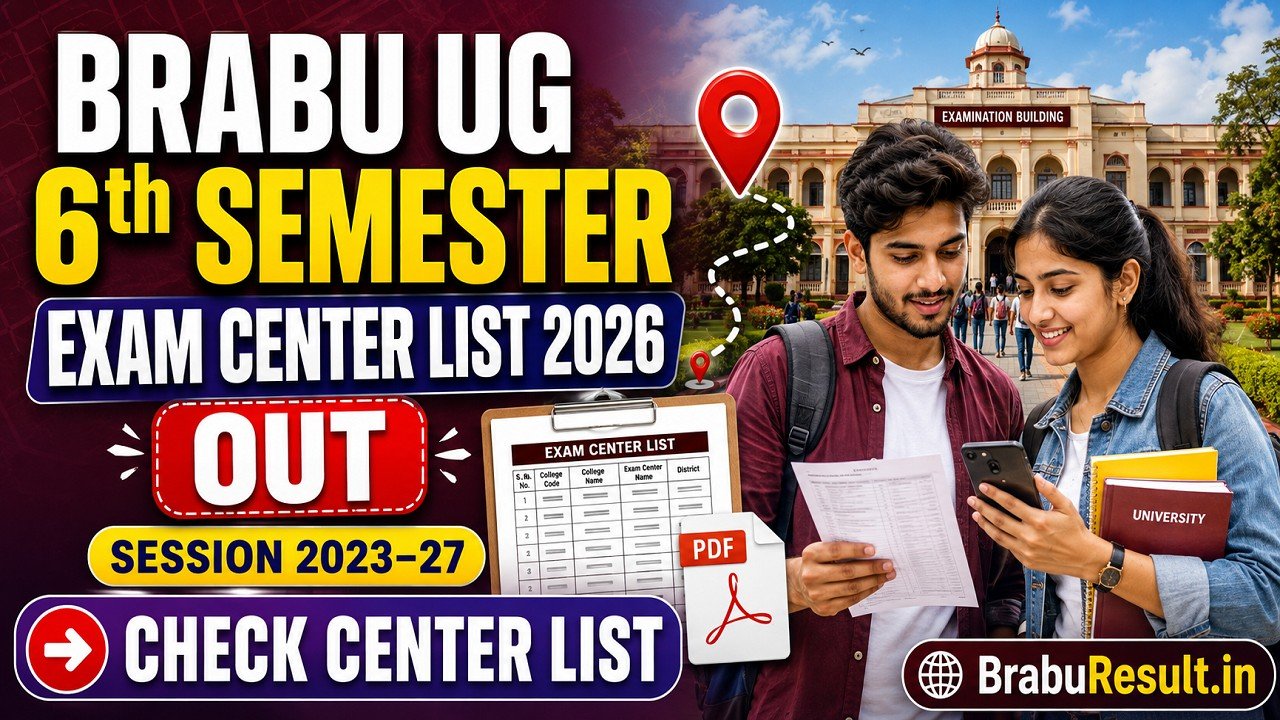 BRABU UG 6th Semester Exam Center List 2026