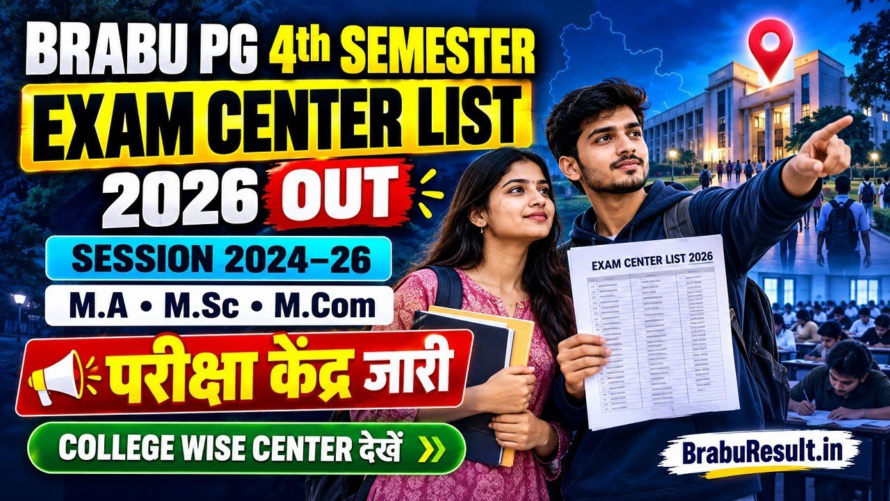 BRABU PG 4th Semester Exam Center List 2026