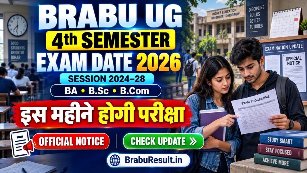 BRABU UG 4th Semester Exam Date 2024-28