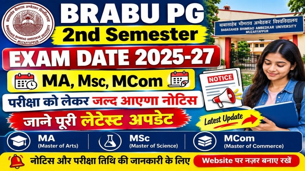 BRABU PG 2nd Semester Exam Date 2025-27