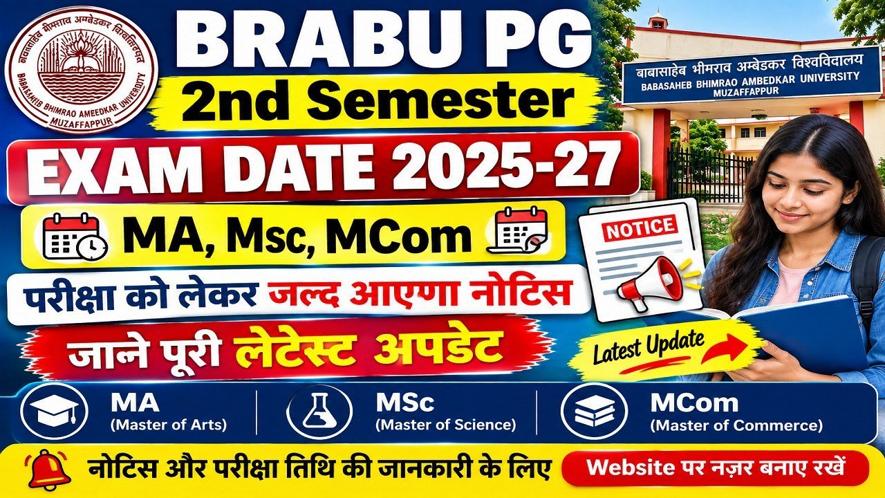BRABU PG 2nd Semester Exam Date 2025-27