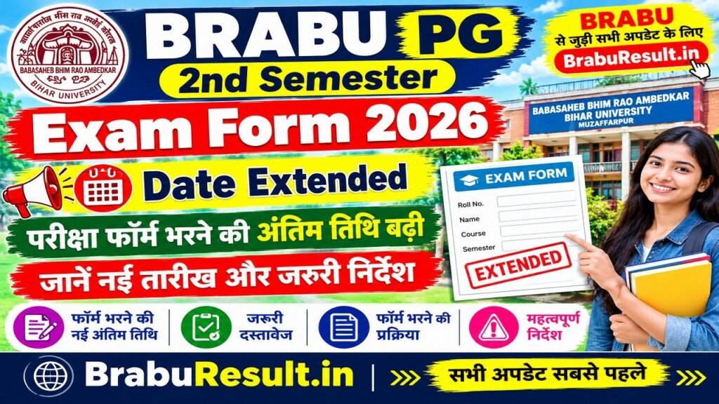 BRABU PG 2nd Semester Exam Form 2026 Date Extended
