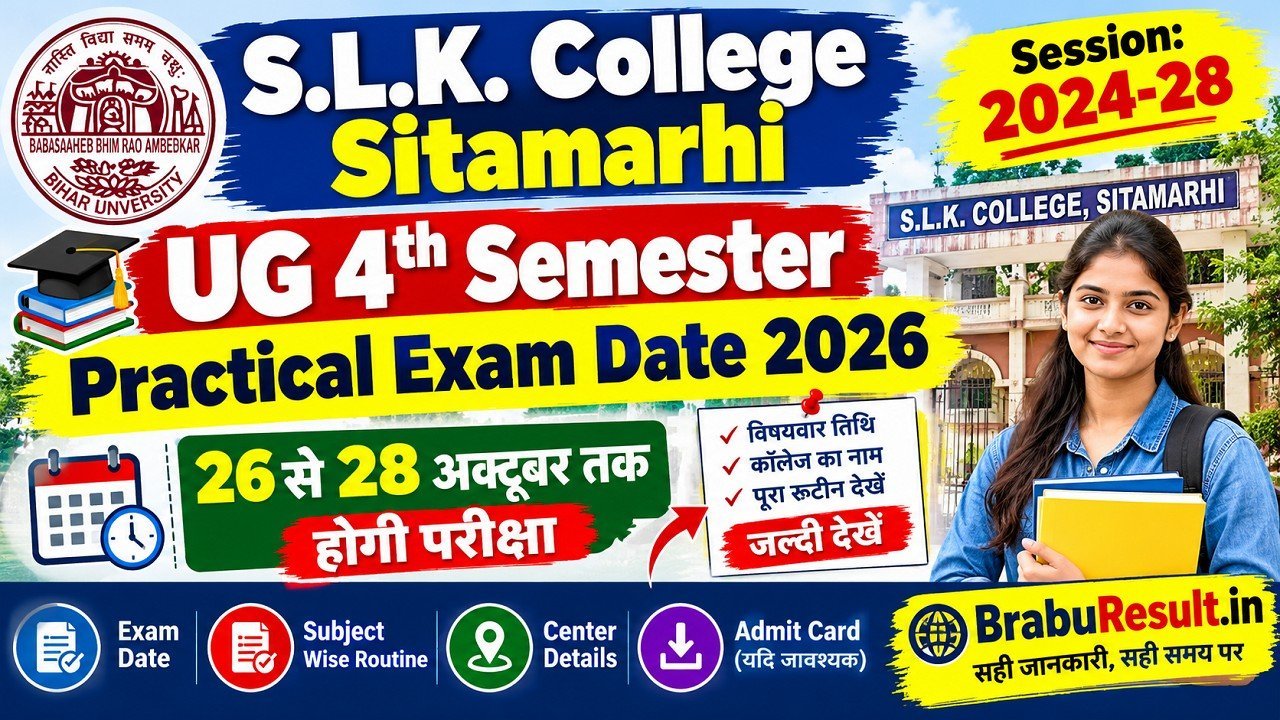 S.L.K. College Sitamarhi UG 4th Semester Practical Exam Date 2026